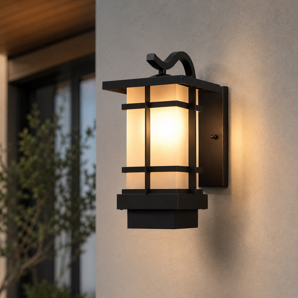 Modern Outdoor Wall Lantern Adjustable Wall Mounted Aluminum Frosted Glass LED IP65 Waterproof | ribuella