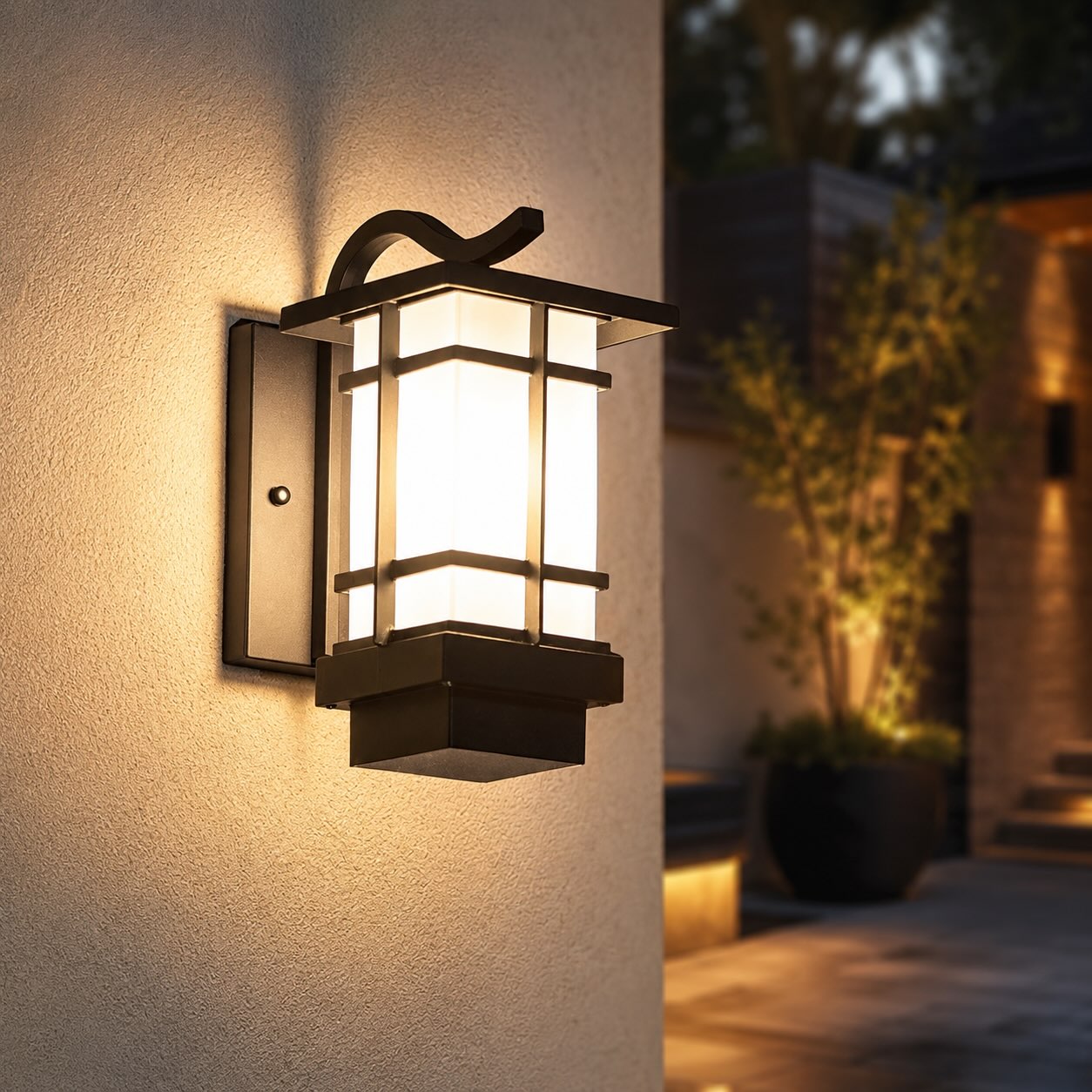 Modern Outdoor Wall Lantern Adjustable Wall Mounted Aluminum Frosted Glass LED IP65 Waterproof | ribuella