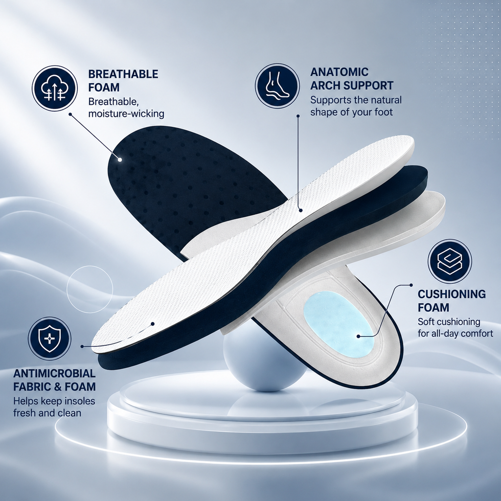 Sneakers da donna a pianta larga per tutti i giorni, suola antiscivolo e comfort ammortizzato