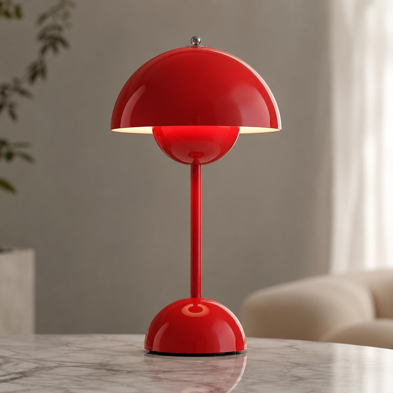 Moderne bordlampe med keramisk fod, justerbart LED-lys og bærbart design til brug i soveværelset eller på skrivebordet | ribuella