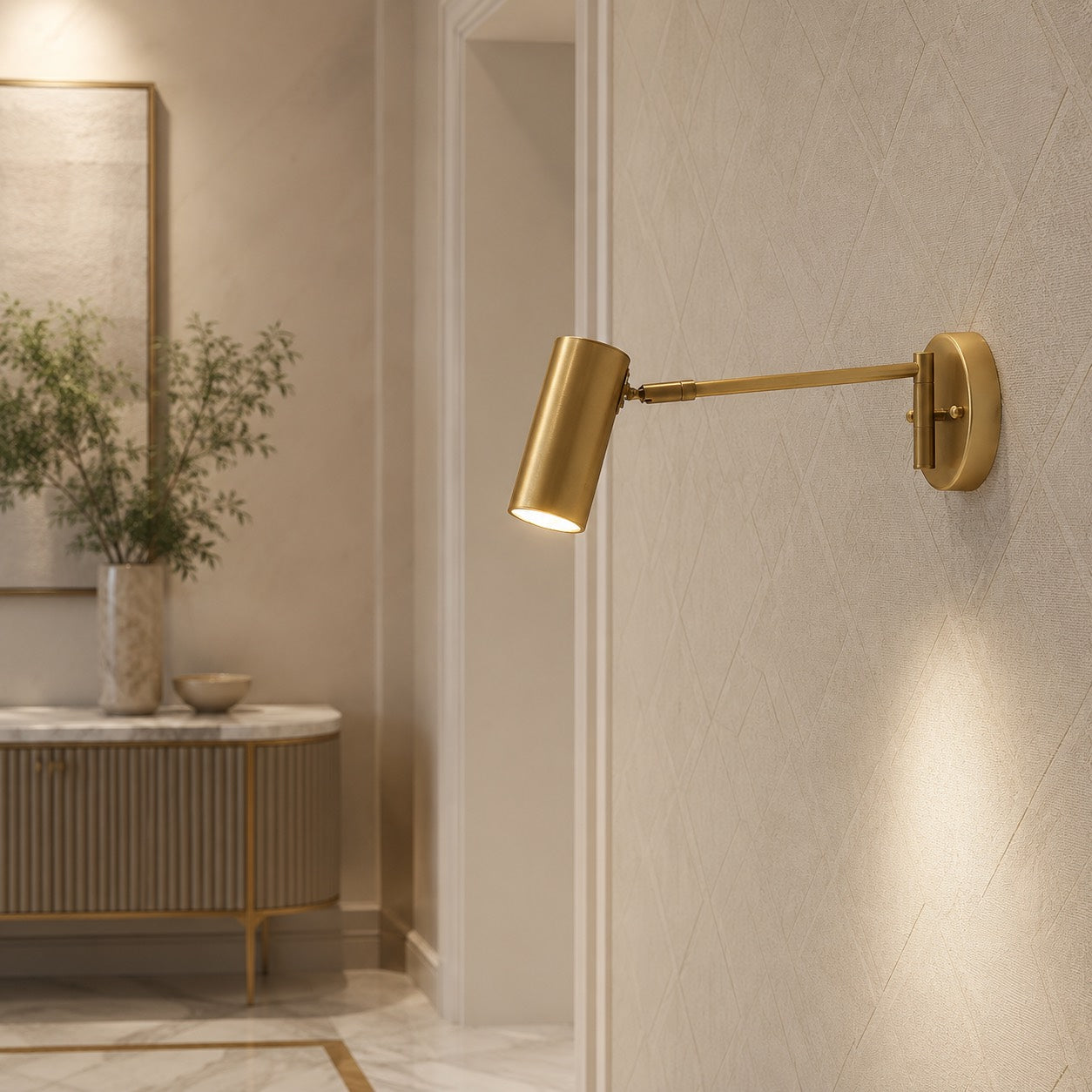 Industrial Wall Sconce Adjustable Metal Brass and Matte Black LED Wall Light | ribuella