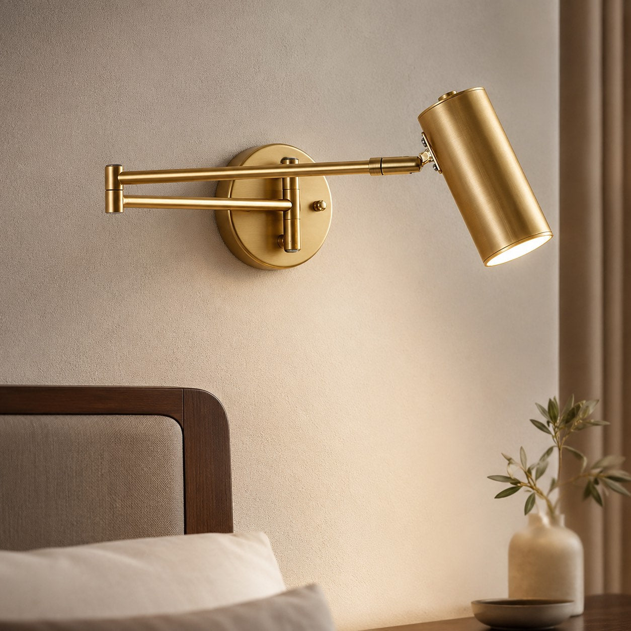 Industrial Wall Sconce Adjustable Metal Brass and Matte Black LED Wall Light | ribuella