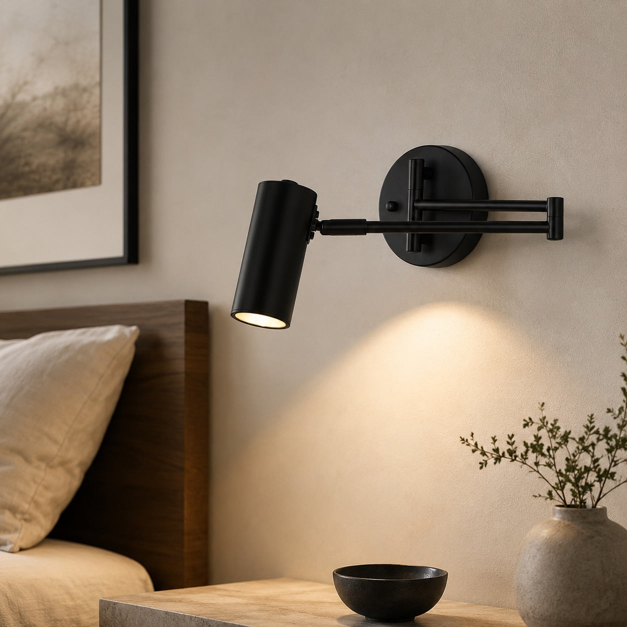 Industrial Wall Sconce Adjustable Metal Brass and Matte Black LED Wall Light | ribuella