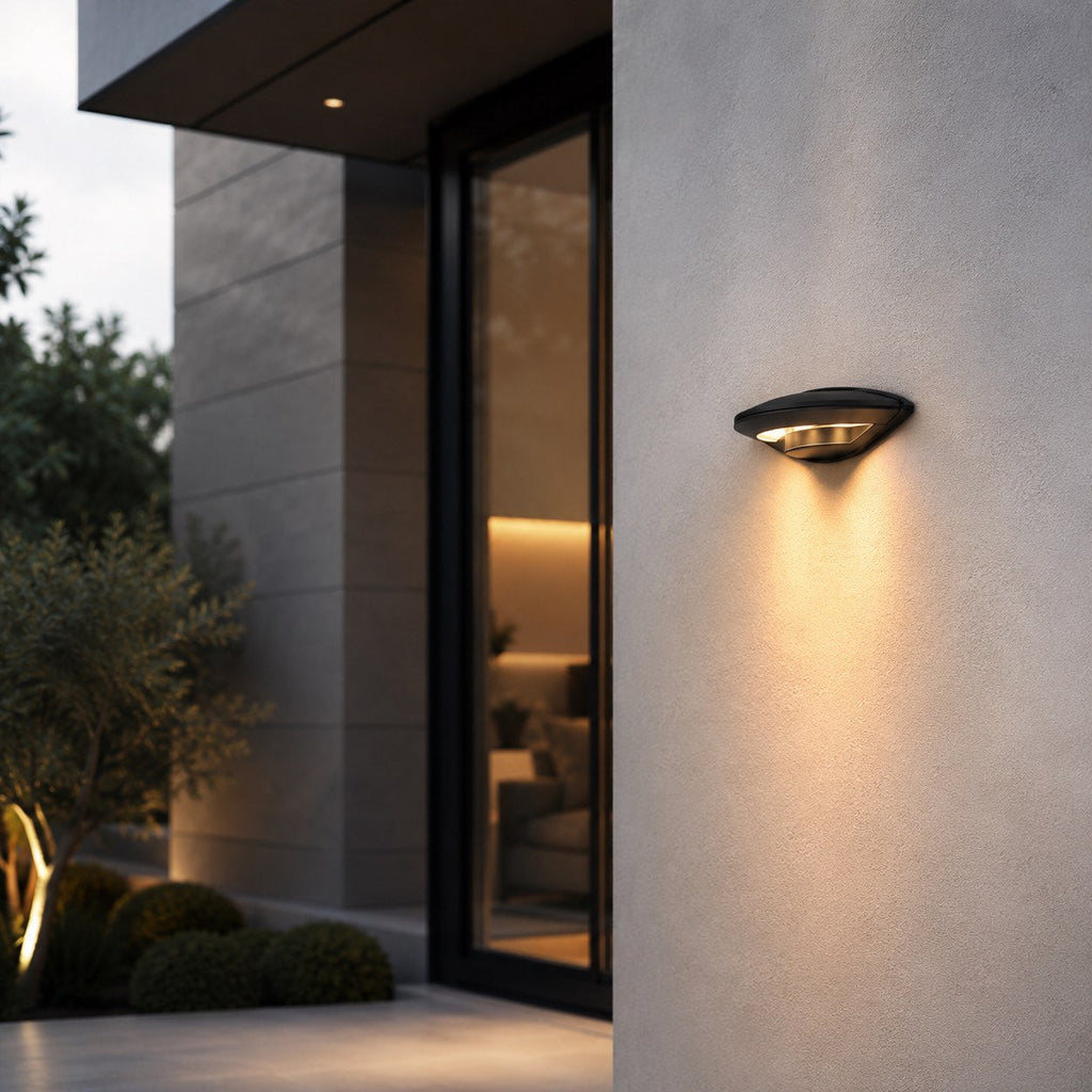 Modern Outdoor Wall Light Waterproof Metal Acrylic Flying Saucer Design 3000K LED Illumination | ribuella