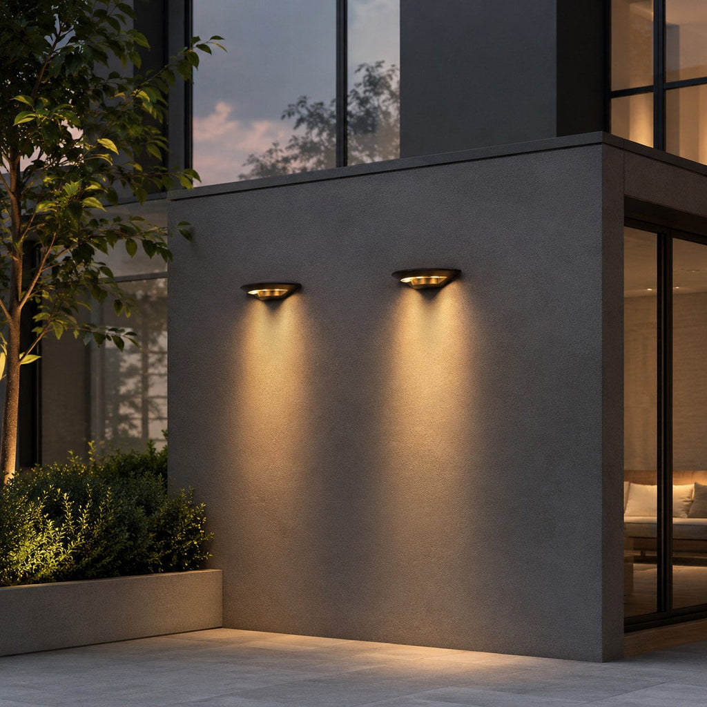 Modern Outdoor Wall Light Waterproof Metal Acrylic Flying Saucer Design 3000K LED Illumination | ribuella