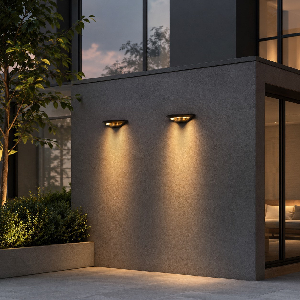 Modern Outdoor Wall Light Waterproof Metal Acrylic Flying Saucer Design 3000K LED Illumination | ribuella