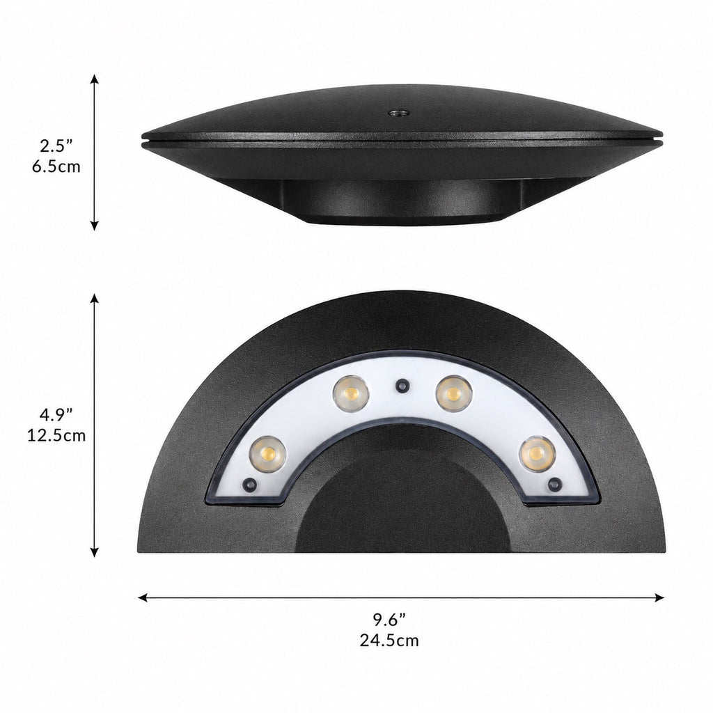 Modern Outdoor Wall Light Waterproof Metal Acrylic Flying Saucer Design 3000K LED Illumination | ribuella