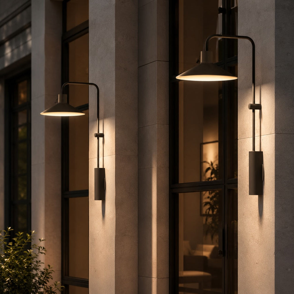 Modern Outdoor Wall Light Waterproof Metal Adjustable LED Wide Cone Design | ribuella