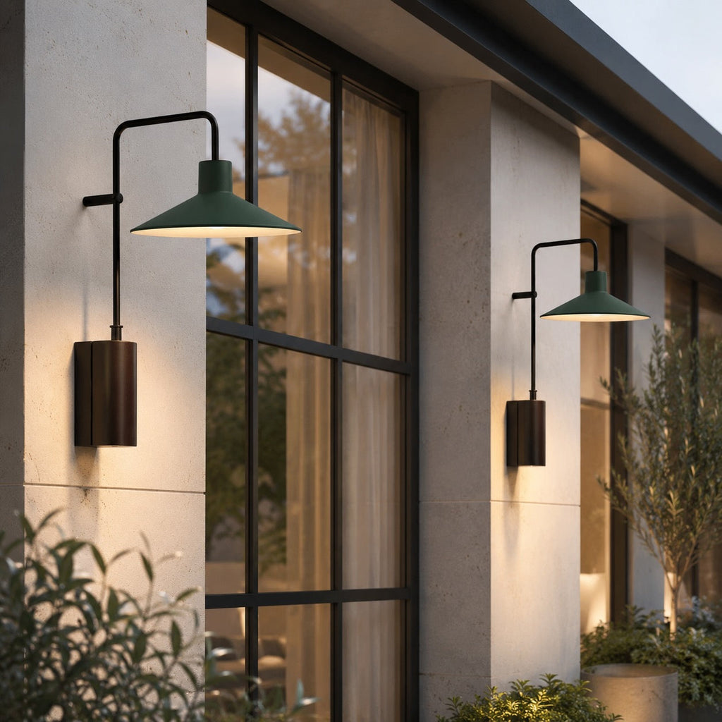 Modern Outdoor Wall Light Waterproof Metal Adjustable LED Wide Cone Design | ribuella