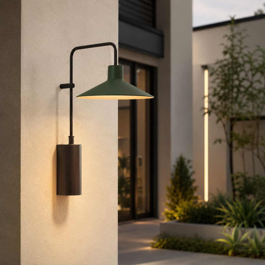 Modern Outdoor Wall Light Waterproof Metal Adjustable LED Wide Cone Design | ribuella