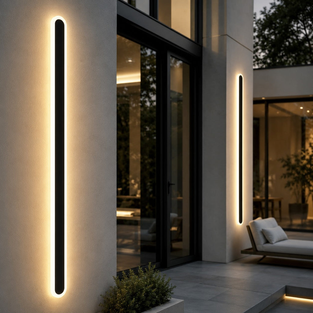 Modern Minimalist Outdoor Wall Lamp Wall Mounted Metal IP65 Weatherproof Dimmable LED Lighting | ribuella