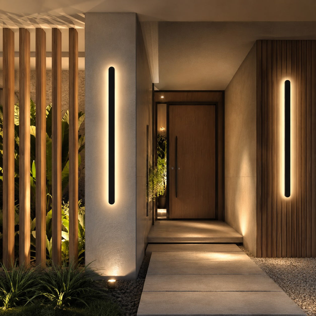 Modern Minimalist Outdoor Wall Lamp Wall Mounted Metal IP65 Weatherproof Dimmable LED Lighting | ribuella