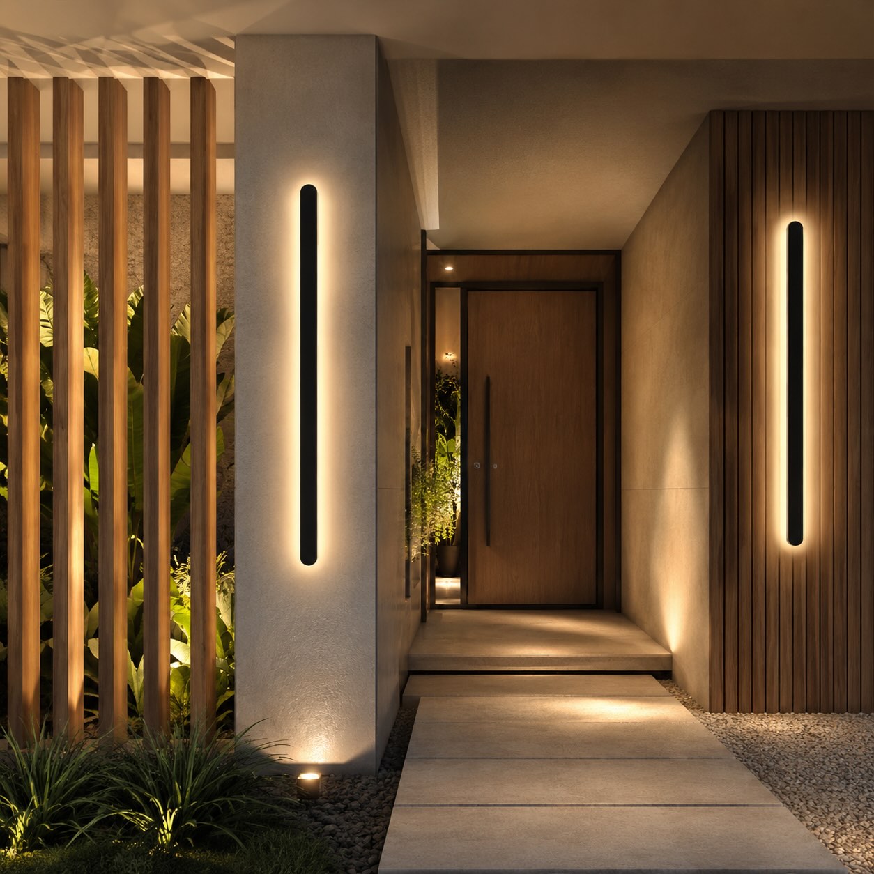 Modern Minimalist Outdoor Wall Lamp Wall Mounted Metal IP65 Weatherproof Dimmable LED Lighting | ribuella