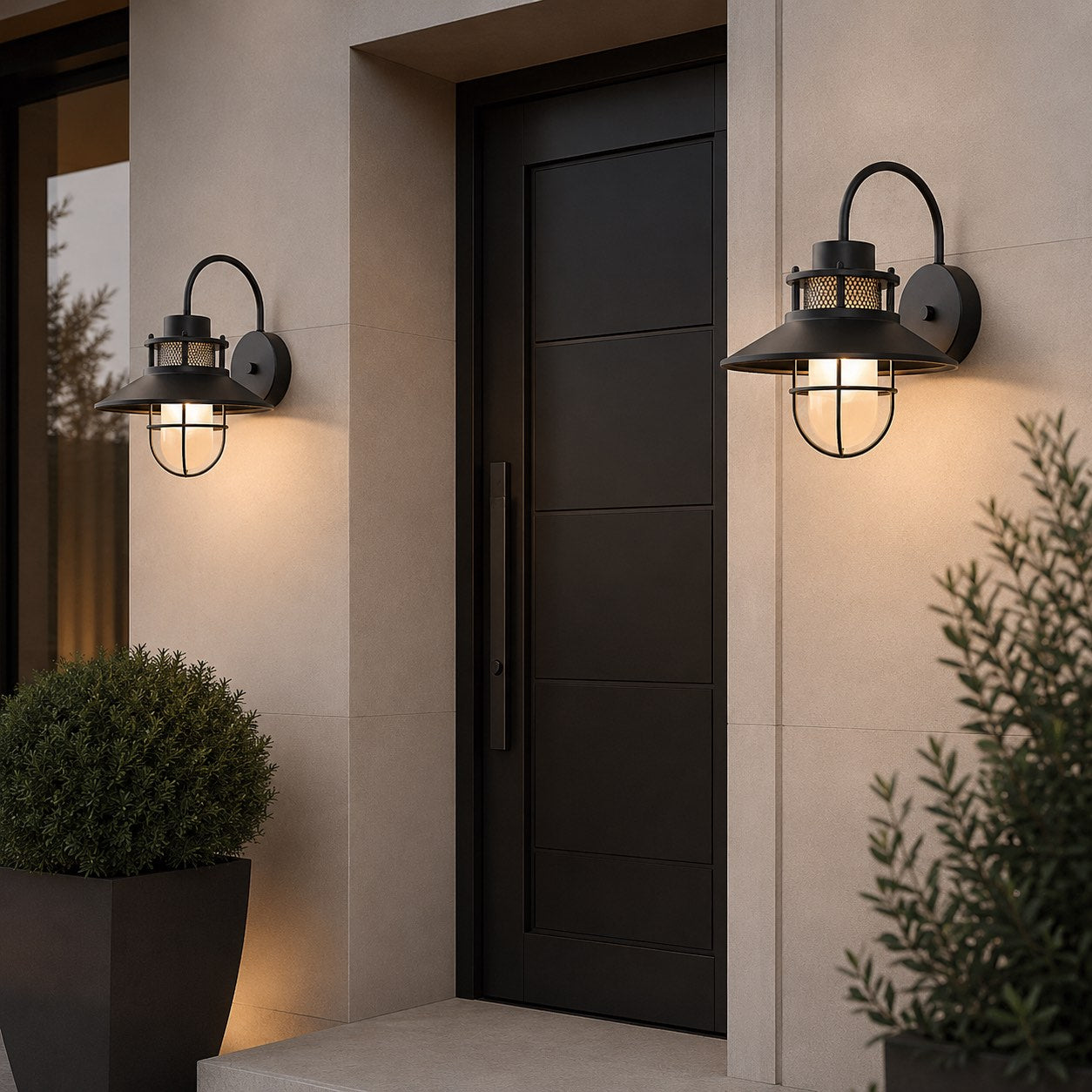 Vintage Outdoor Wall Light with Weatherproof Metal and Glass Construction for LED Bulbs | ribuella