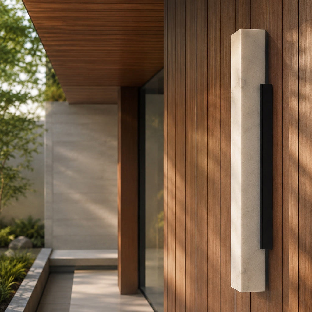 Modern Outdoor Wall Light Wall Mounted Stainless Steel LED Waterproof Imitated Marble | ribuella