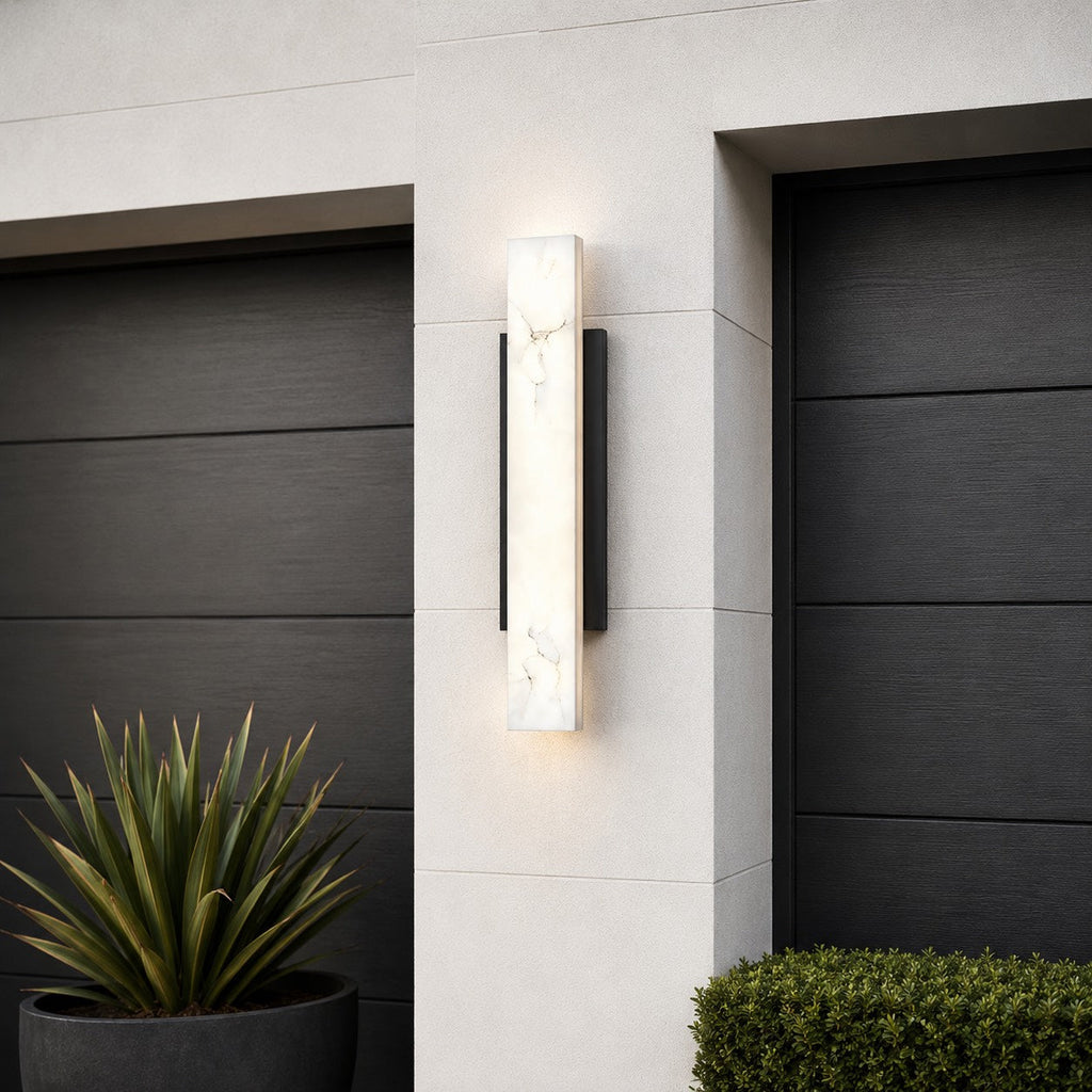 Modern Outdoor Wall Light Wall Mounted Stainless Steel LED Waterproof Imitated Marble | ribuella