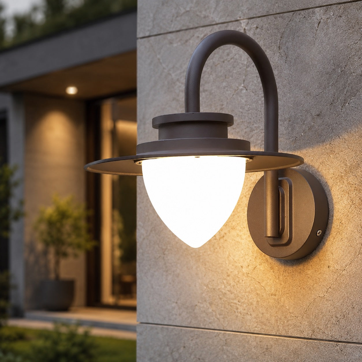 Modern Outdoor Wall Light Waterproof Metal Glass LED Fixture Pine Cone Design | ribuella