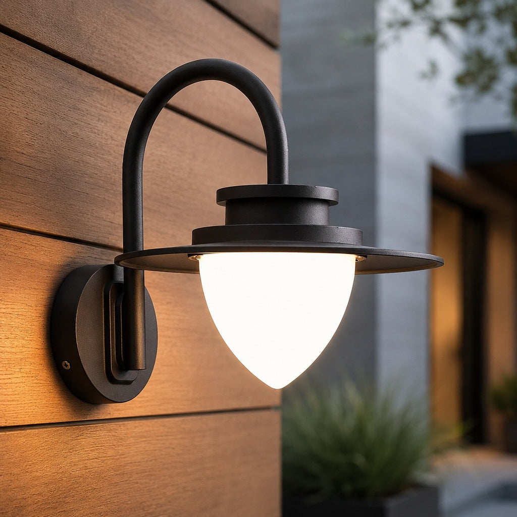 Modern Outdoor Wall Light Waterproof Metal Glass LED Fixture Pine Cone Design | ribuella
