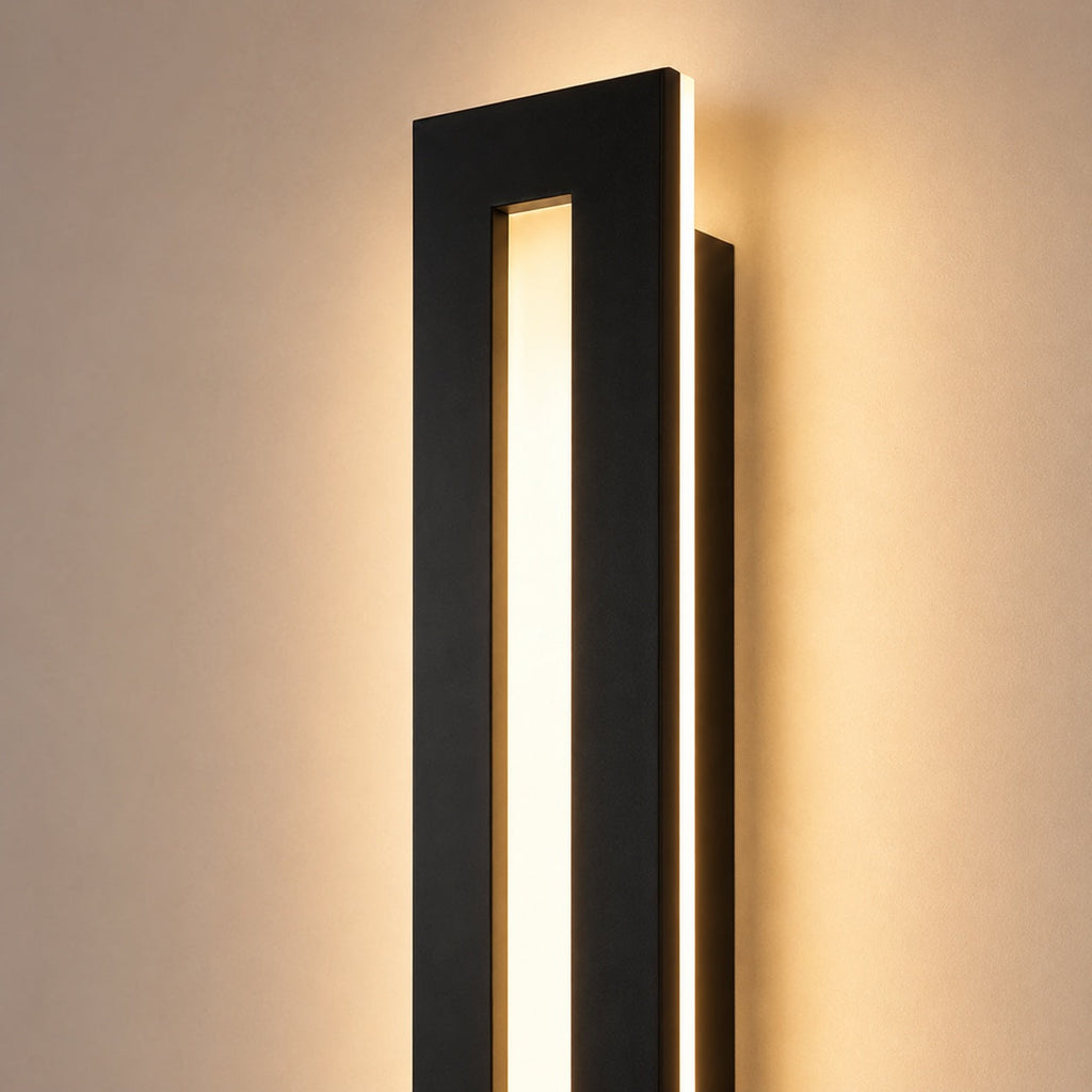 Moderne lineare LED-Wandleuchte, Eisenkorpus mit Acrylschirm und drei Farbtemperaturmodi | ribuella