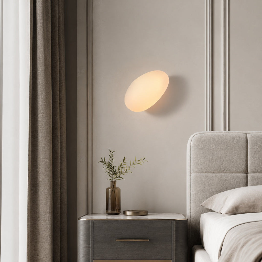 Modern Wall Light Wall Mounted Iron Frame Glass Shade LED 5W Warm White Sconce | ribuella