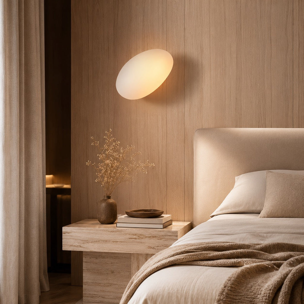 Modern Wall Light Wall Mounted Iron Frame Glass Shade LED 5W Warm White Sconce | ribuella