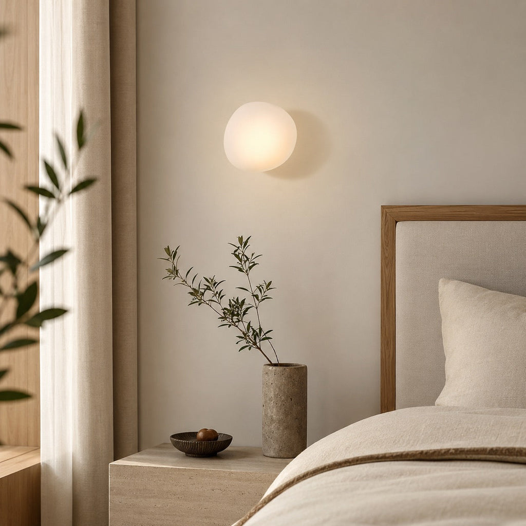 Modern Wall Light Wall Mounted Iron Frame Glass Shade LED 5W Warm White Sconce | ribuella
