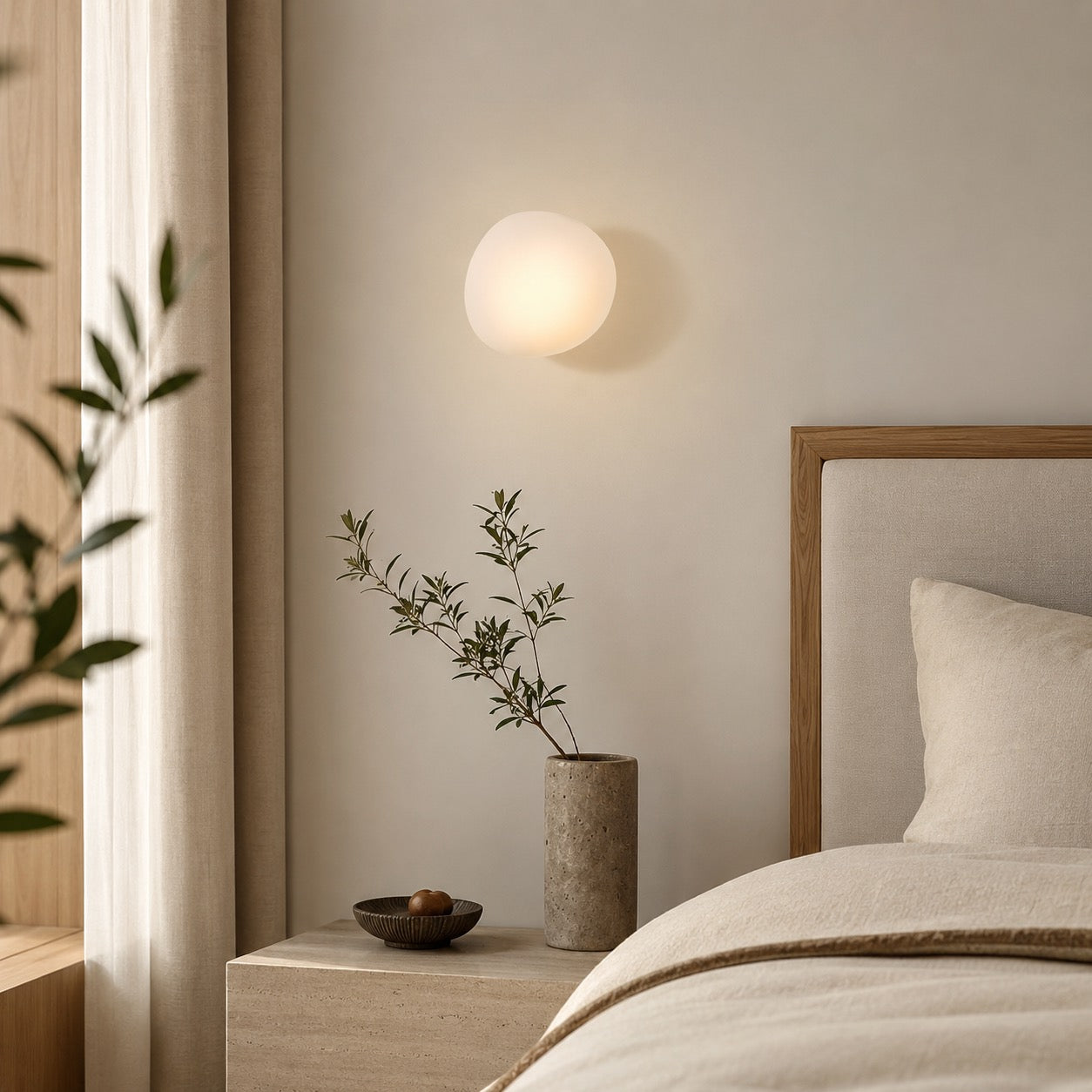 Modern Wall Light Wall Mounted Iron Frame Glass Shade LED 5W Warm White Sconce | ribuella