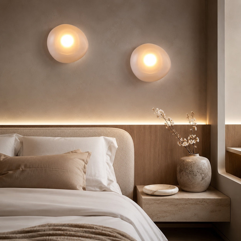 Modern Wall Light Wall Mounted Iron Frame Glass Shade LED 5W Warm White Sconce | ribuella