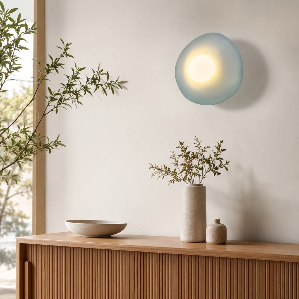 Modern Wall Light Wall Mounted Iron Frame Glass Shade LED 5W Warm White Sconce | ribuella