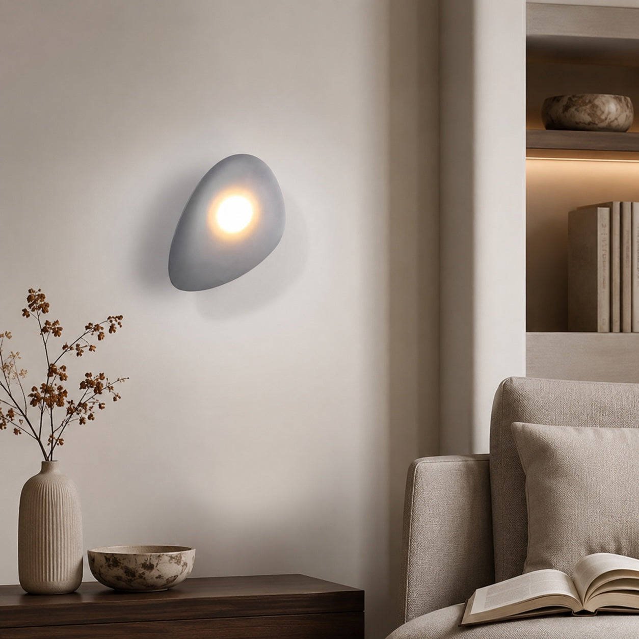 Modern Wall Light Wall Mounted Iron Frame Glass Shade LED 5W Warm White Sconce | ribuella
