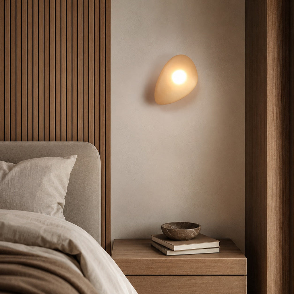 Modern Wall Light Wall Mounted Iron Frame Glass Shade LED 5W Warm White Sconce | ribuella
