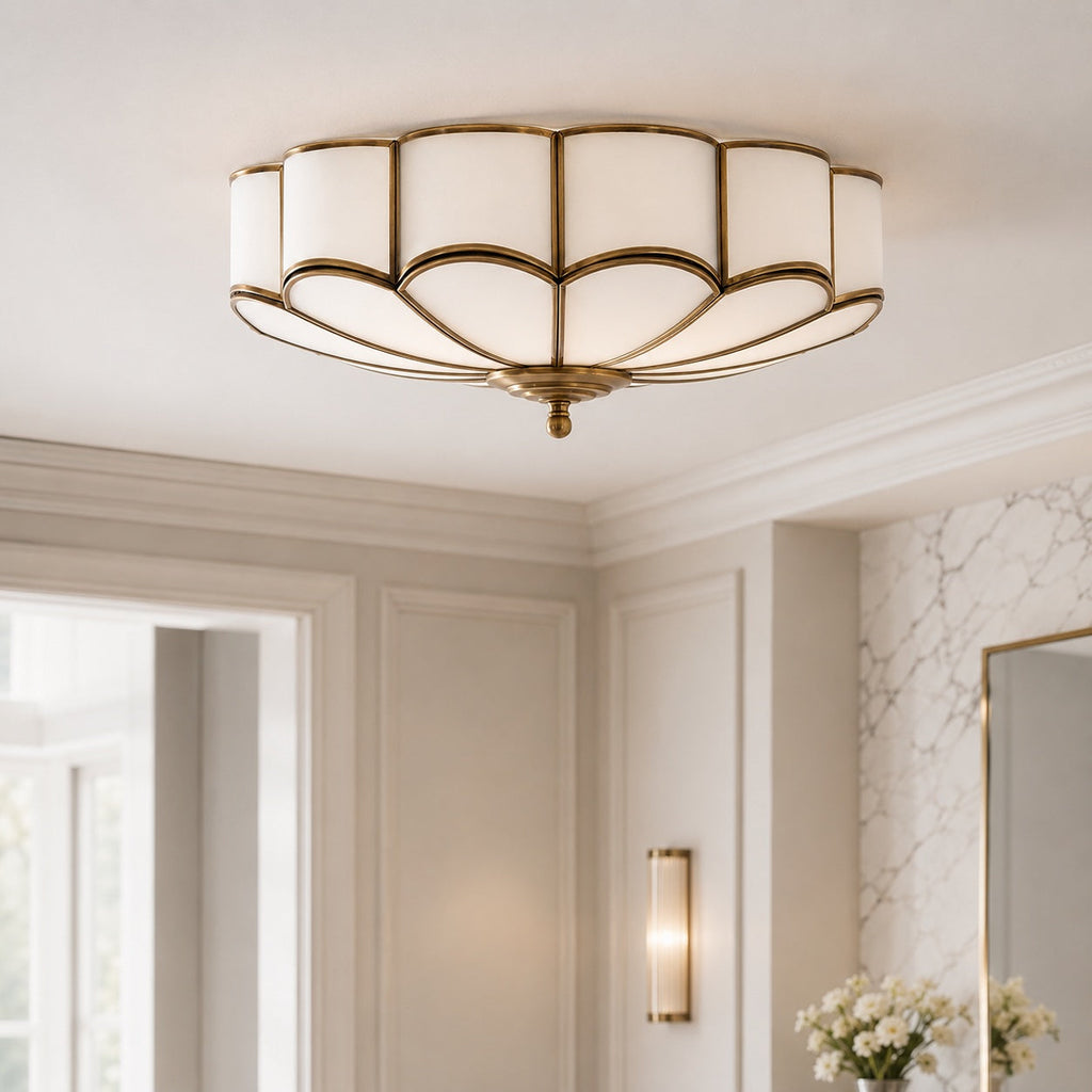Modern Flower Shape Ceiling Light Adjustable Glass LED Fixture for Elegant Spaces | ribuella