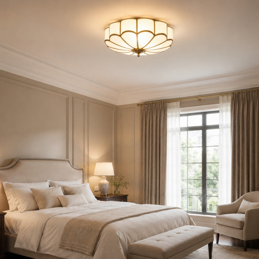Modern Flower Shape Ceiling Light Adjustable Glass LED Fixture for Elegant Spaces | ribuella