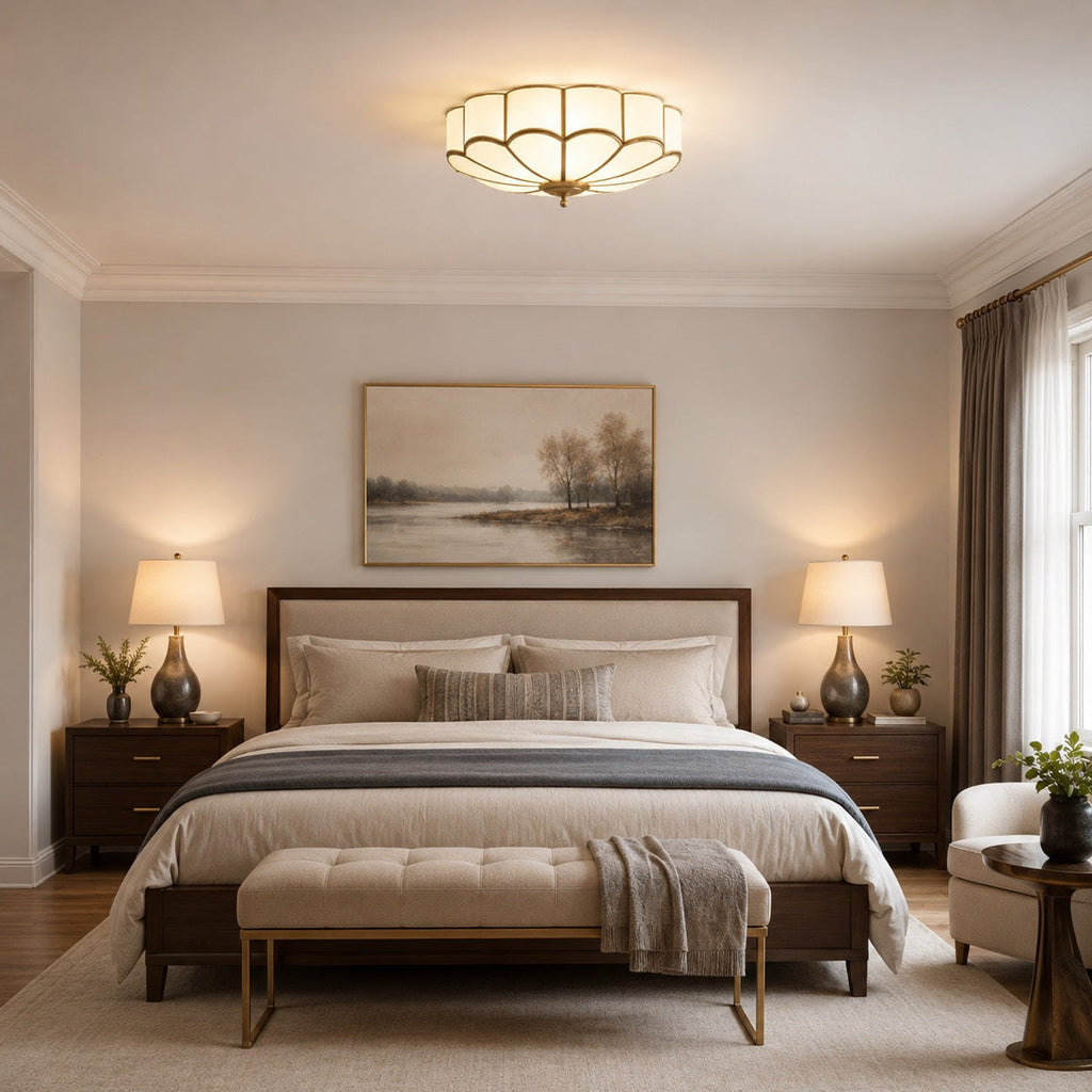 Modern Flower Shape Ceiling Light Adjustable Glass LED Fixture for Elegant Spaces | ribuella
