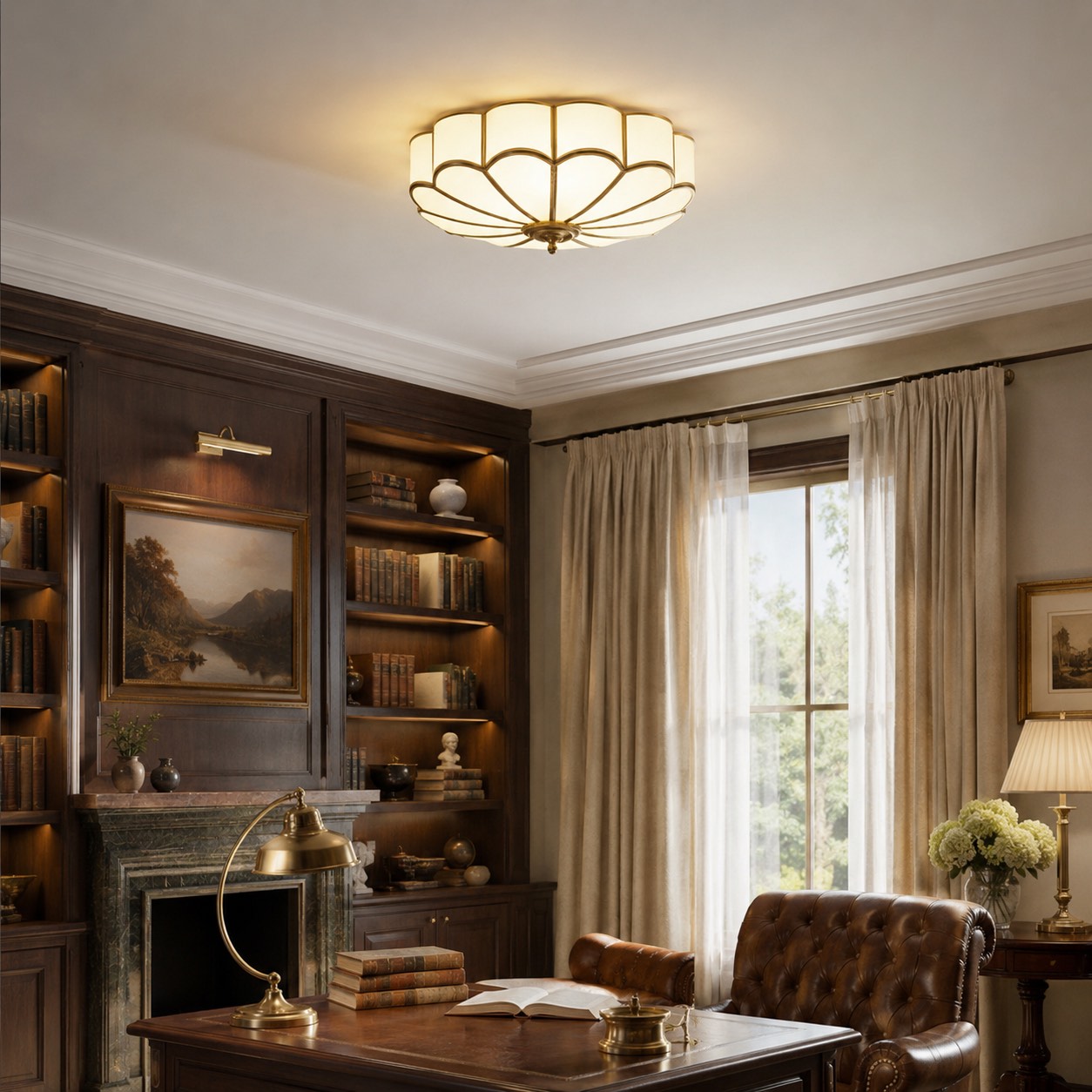 Modern Flower Shape Ceiling Light Adjustable Glass LED Fixture for Elegant Spaces | ribuella