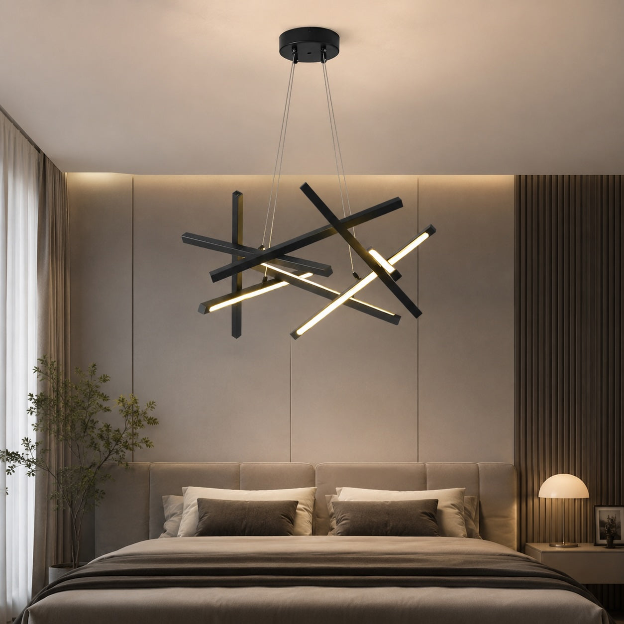 Moderní geometrické závěsné LED svítidlo s akrylovým stínidlem a nastavitelnou teplotou chromatičnosti | ribuella
