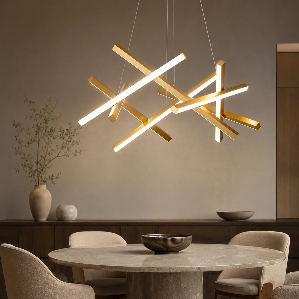 Moderní geometrické závěsné LED svítidlo s akrylovým stínidlem a nastavitelnou teplotou chromatičnosti | ribuella