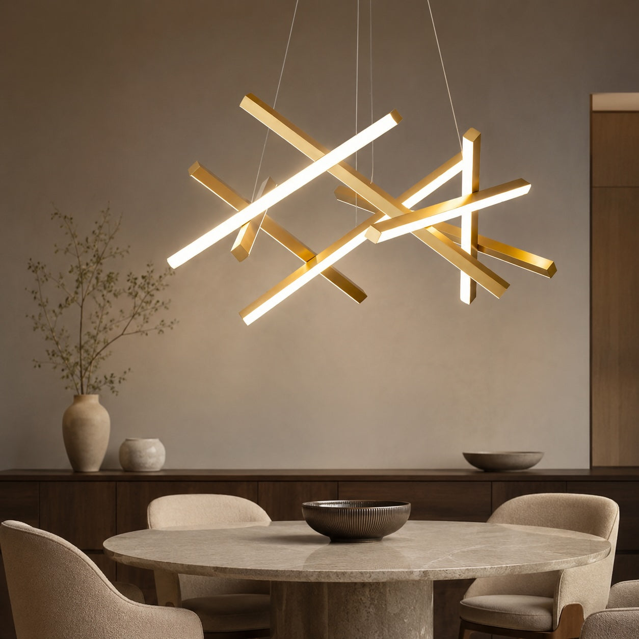Moderní geometrické závěsné LED svítidlo s akrylovým stínidlem a nastavitelnou teplotou chromatičnosti | ribuella