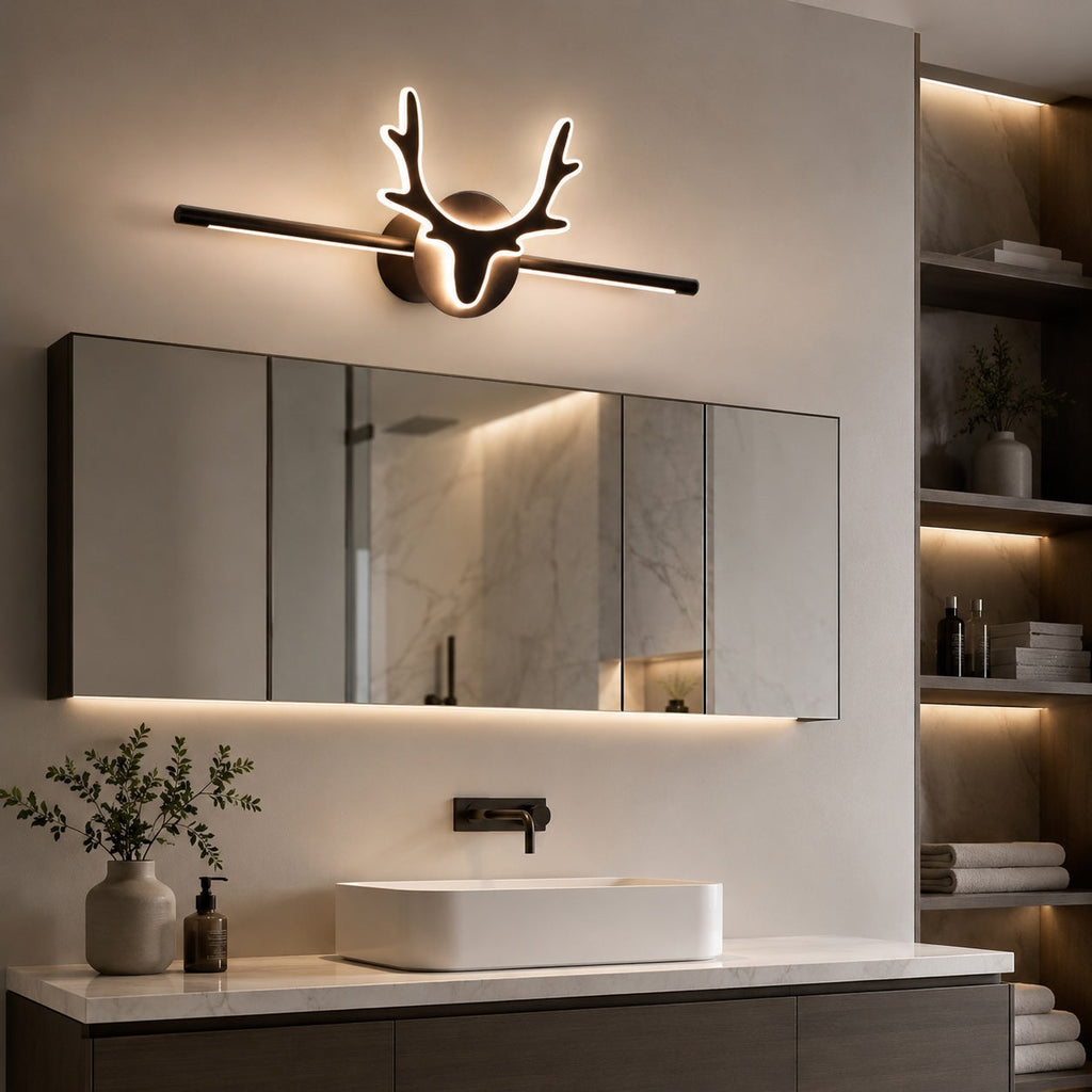Modern Scandinavian Wall Light Adjustable LED Wall Mounted Iron Acrylic Bathroom Sconce | ribuella