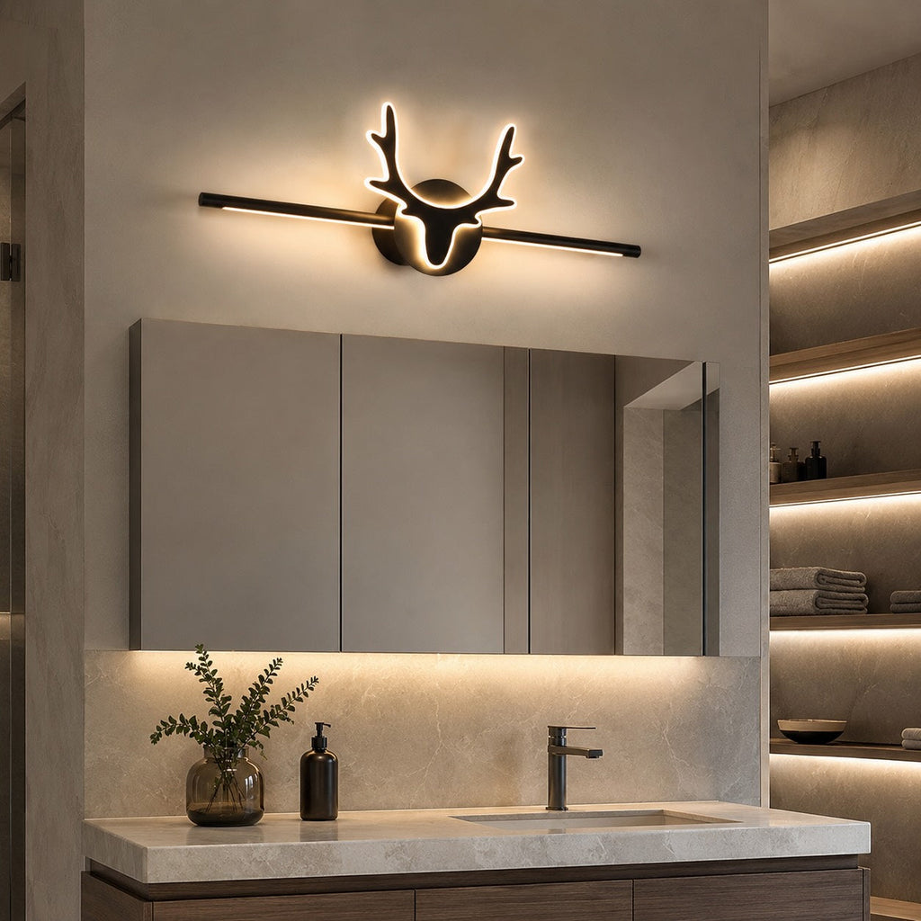 Modern Scandinavian Wall Light Adjustable LED Wall Mounted Iron Acrylic Bathroom Sconce | ribuella