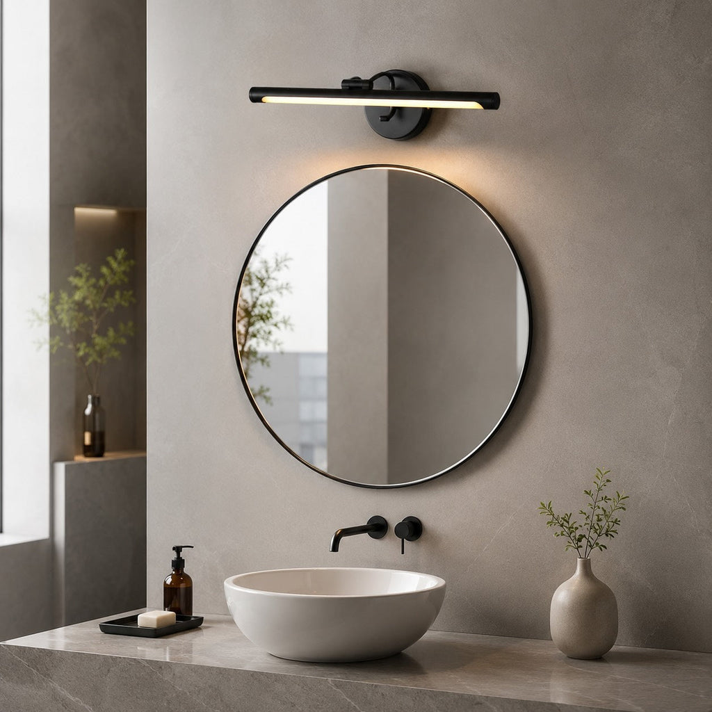 Modern Minimalist Wall Sconce Light Wall Mounted Copper Acrylic LED Bathroom Vanity Lamp | ribuella
