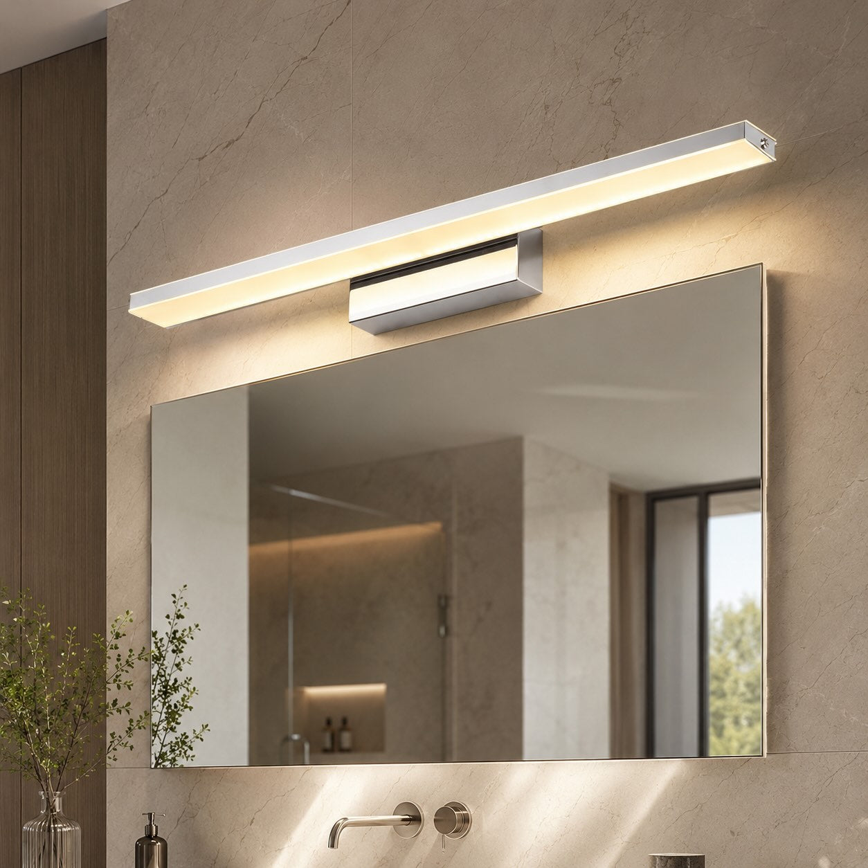 Modern Minimalist Wall Light Wall Mounted Stainless Steel LED Sconce for Bathroom and Living Room | ribuella