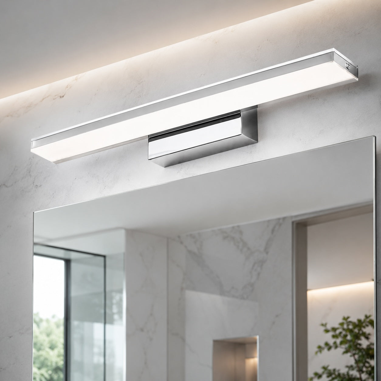 Modern Minimalist Wall Light Wall Mounted Stainless Steel LED Sconce for Bathroom and Living Room | ribuella