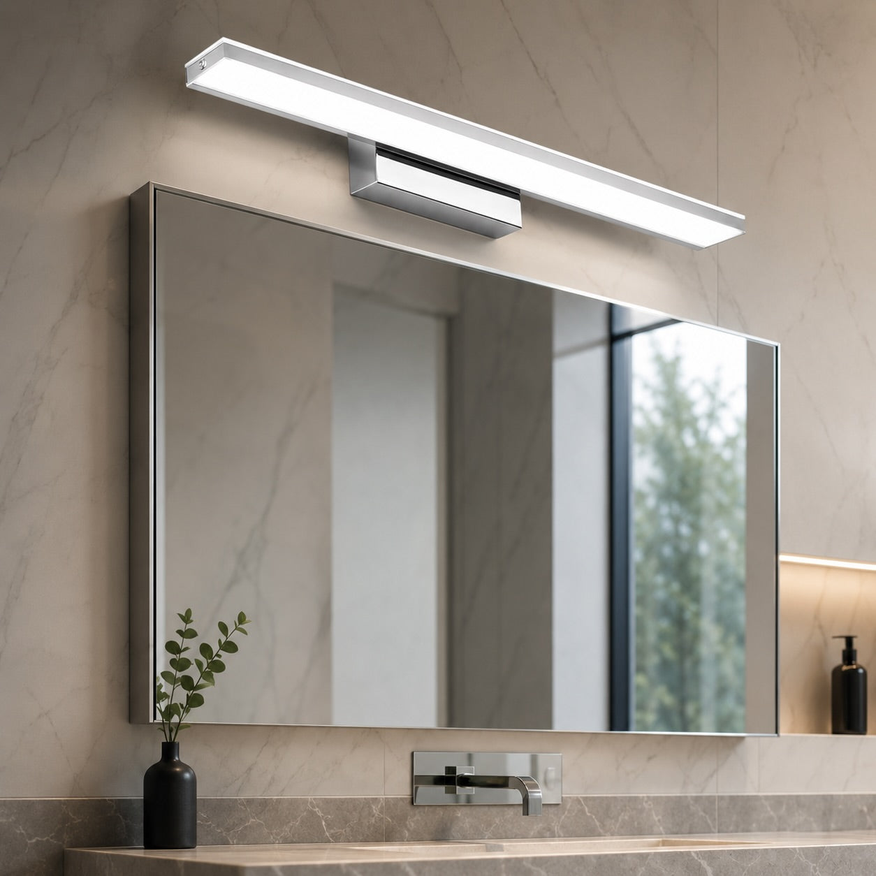 Modern Minimalist Wall Light Wall Mounted Stainless Steel LED Sconce for Bathroom and Living Room | ribuella