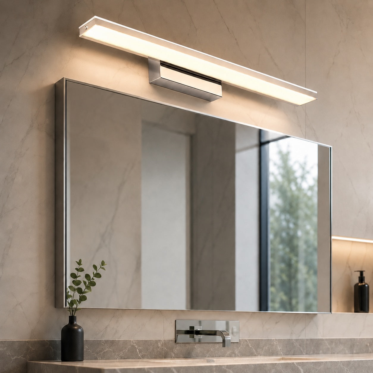 Modern Minimalist Wall Light Wall Mounted Stainless Steel LED Sconce for Bathroom and Living Room | ribuella