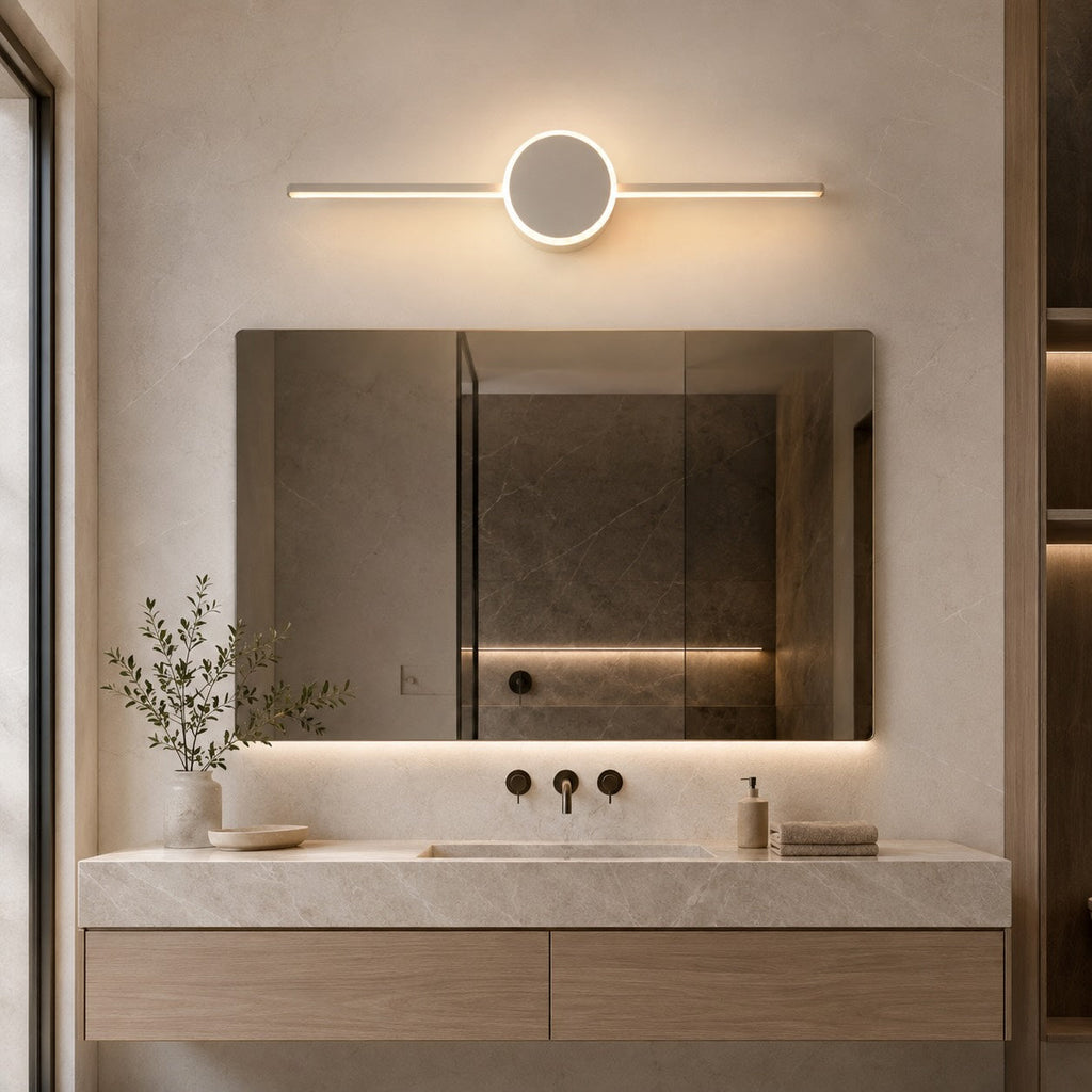 Modern Wall Light Bathroom Sconce Adjustable LED Aluminum Acrylic 3 Color Temperature | ribuella