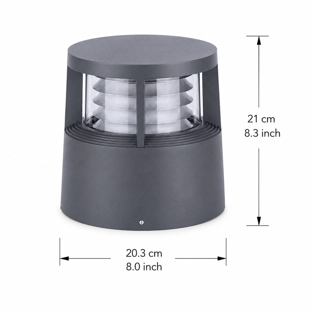 Modern Solar Garden Lights LED Bollard Light Ground Mounted Aluminum Waterproof 18W 3000K Warm White | ribuella