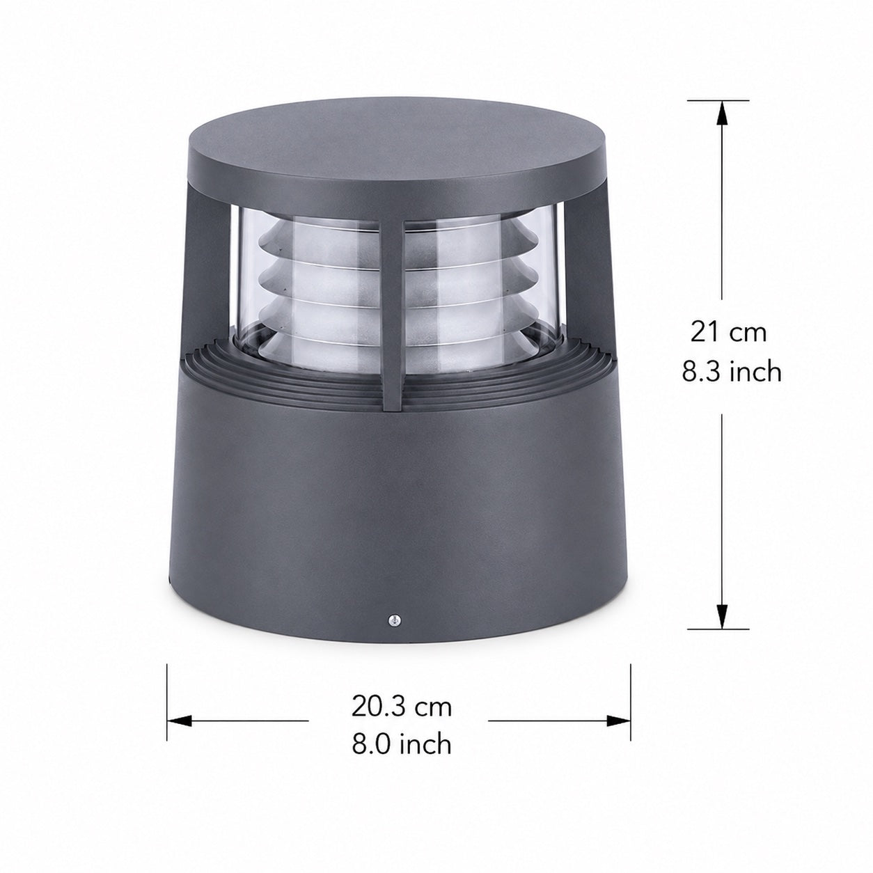 Modern Solar Garden Lights LED Bollard Light Ground Mounted Aluminum Waterproof 18W 3000K Warm White | ribuella