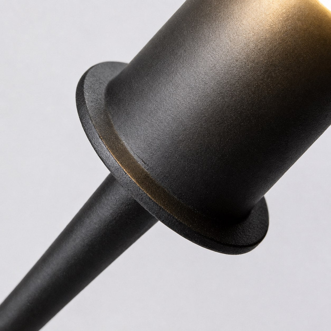 Modern Round Bollard Light LED Waterproof Black Metal Ground Mounted Outdoor Fixture | ribuella