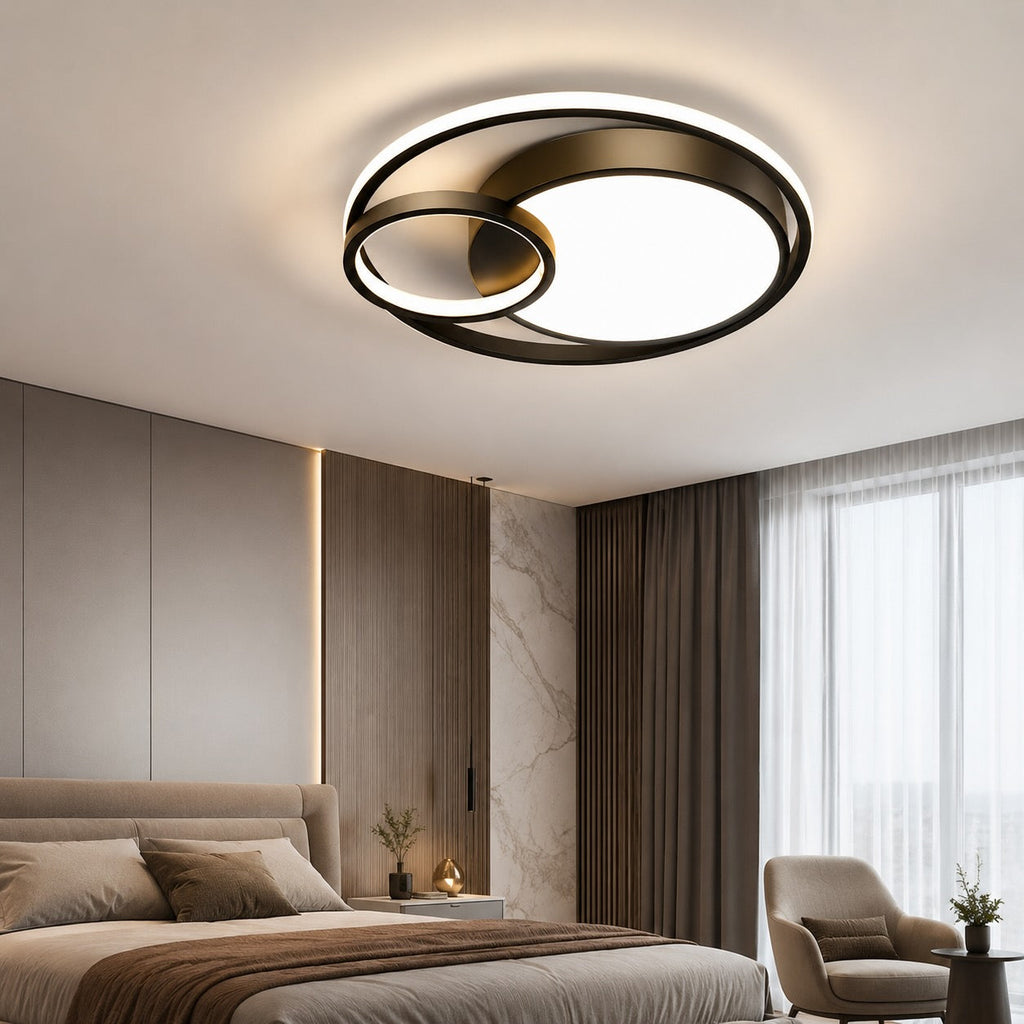 Modern Nordic Flush Mount Ceiling Light Metal LED Fixture for Bedroom | ribuella